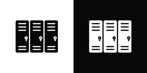 Locker icon in trendy stroke thin linear style.
