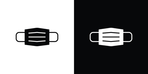 Medical mask icon in trendy stroke thin linear style.