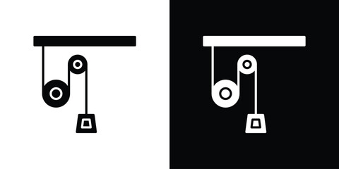 Pulley icon in trendy stroke thin linear style.