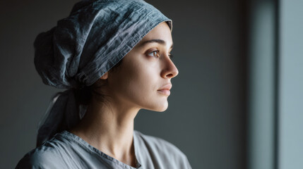 portrait of technician positioned on right side of frame with clean light background