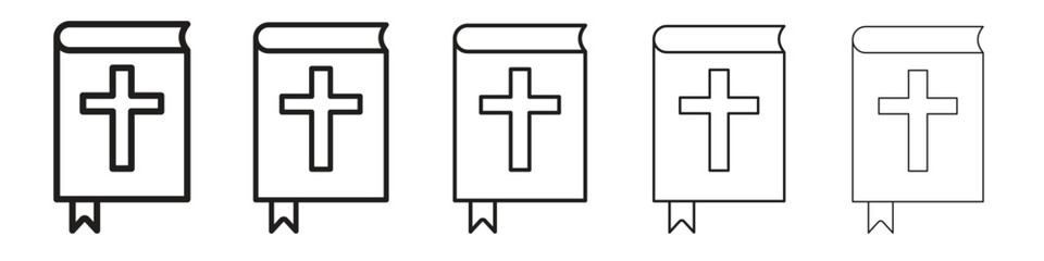 Bible icon in trendy filled solid style in black and white colors
