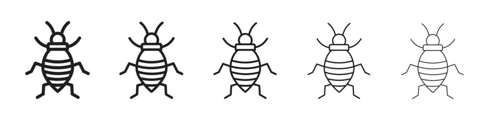 Bedbug icon in trendy filled solid style in black and white colors