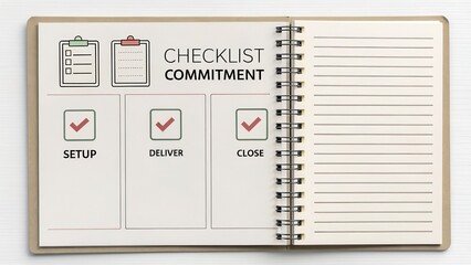 Checklist for Commitment with Setup, Deliver, and Close Steps