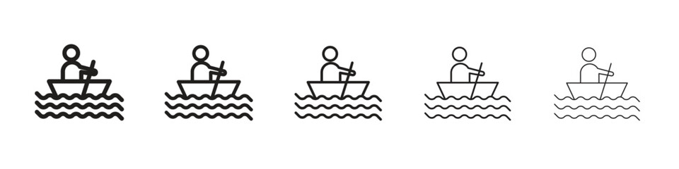 Boat race icon in trendy filled solid style in black and white colors