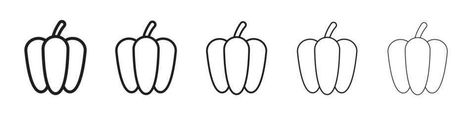 Capsicum icon in trendy filled solid style in black and white colors