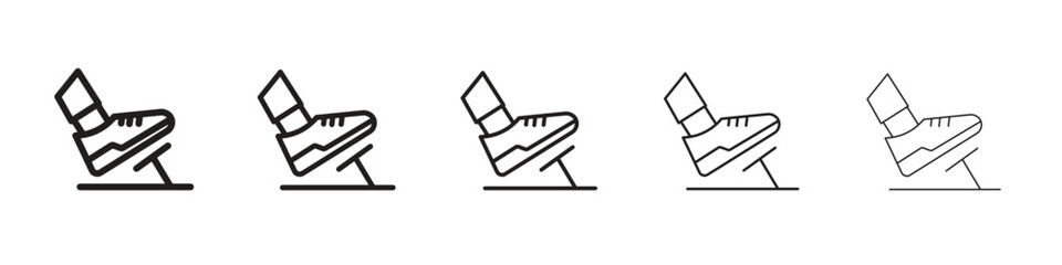 car pedal icon in trendy filled solid style in black and white colors