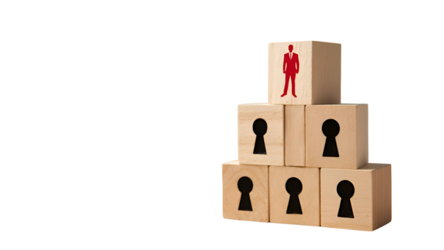 Career Pyramid Success Leadership and Key to Success Concept