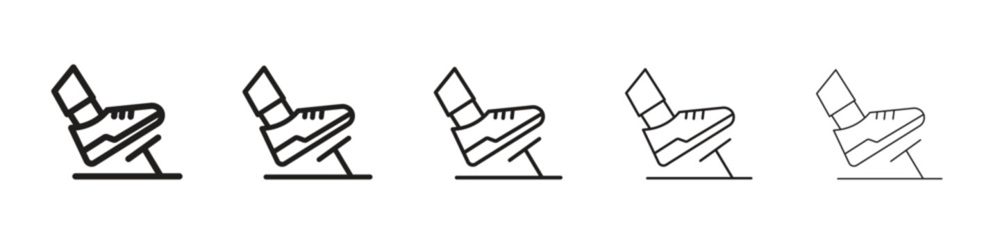 car pedal icon in trendy filled solid style in black and white colors