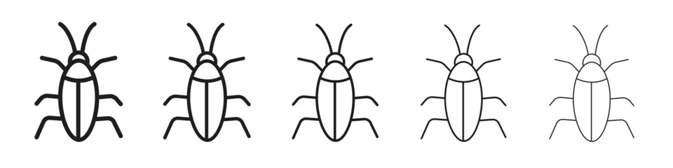 Cockroach icon in trendy filled solid style in black and white colors