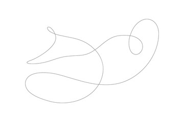 A simple one-line drawing of a fox. Abstract continuous line