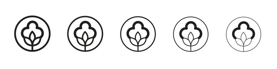 Cotton icon in trendy filled solid style in black and white colors