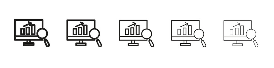 Data Analysing icon in trendy filled solid style in black and white colors