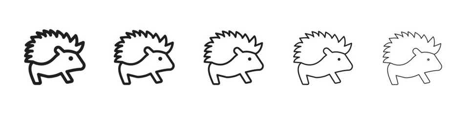 Hedgehog icon in trendy filled solid style in black and white colors