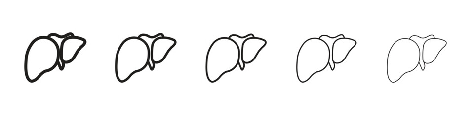 Liver icon in trendy filled solid style in black and white colors