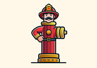 Fire hydrant in the form of male firefighter