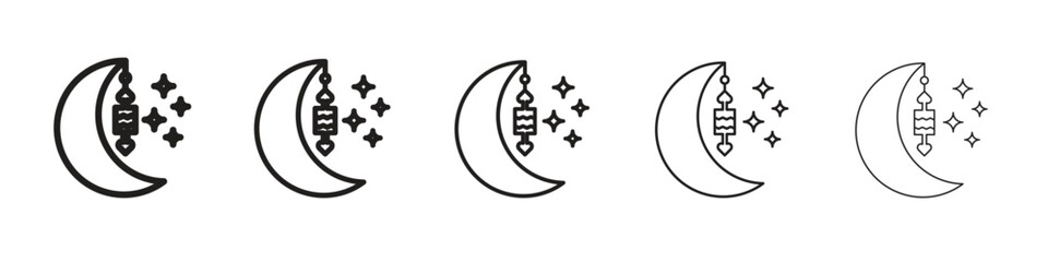 Ramadan Month icon in trendy filled solid style in black and white colors