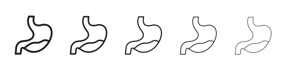 Stomach with Liquids icon in trendy filled solid style in black and white colors