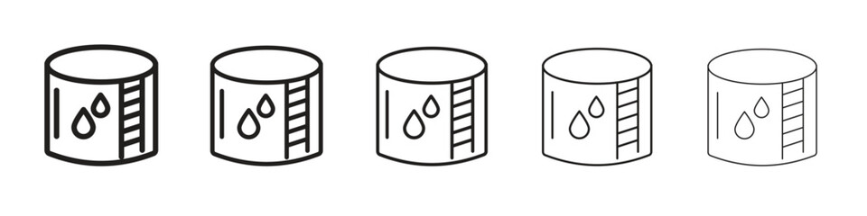 Water tank icon in trendy filled solid style in black and white colors