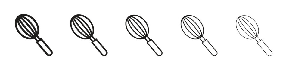 Whisk icon in trendy filled solid style in black and white colors