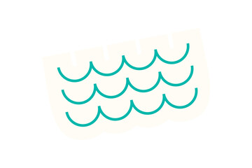 Brutalist wave abstract element sticker. Minimal form and shape of a figure create a modern element. Flat style and y2k aesthetics, ideal for contemporary graphic projects bold designs.