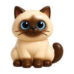 Naklejka premium PNG Cute cartoon cat figurine toy