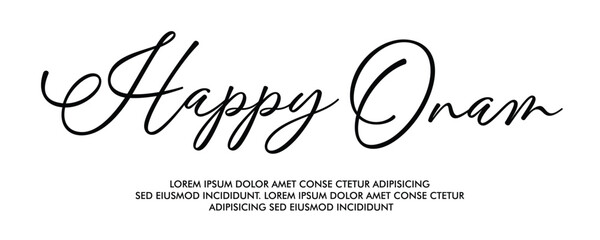 vector happy onam text with white background happy banner design vector illustration 