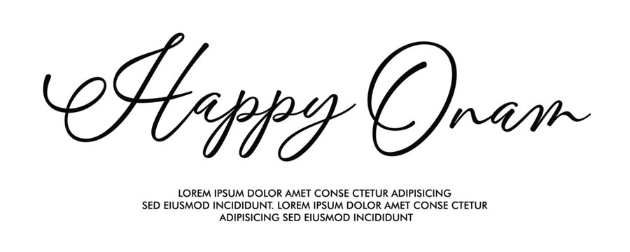 vector happy onam text with white background happy banner design vector illustration 
