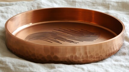 Stunning Copper Plate with Unique Pattern and Textured Surface