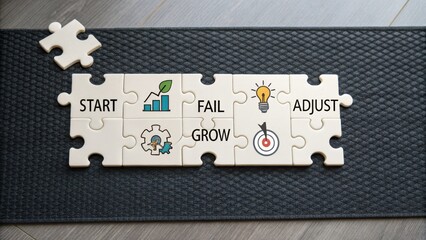 Puzzle Pieces Illustrating Business Concepts for Growth and Strategy