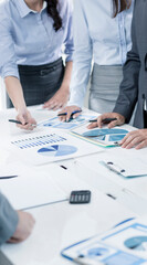 Teamwork Collaboration With Business Charts and Marketing Reports