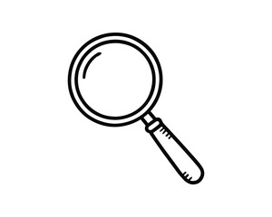 Magnifying Glass Outline Vector Illustration for Search, Discovery, and Exploration