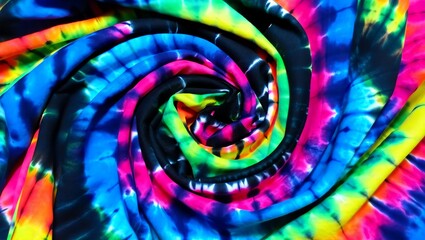 Swirling Tie Dye Fabric Pattern With Vibrant Colors Isolated