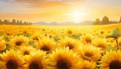 a sunshine yellow abstract background with subtle brushstrokes evoking the warm feeling of a sunflower field under the afternoon sun