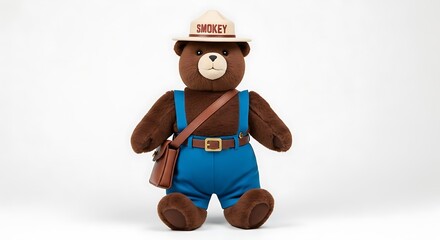Obraz premium Adorable Smokey Bear Plush Toy Fire Prevention Mascot
