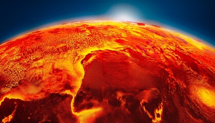 thermal image showing excessive heat retention on earthrs surface with background of global warming and climate change