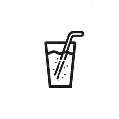 Simple glass drink icon design vector