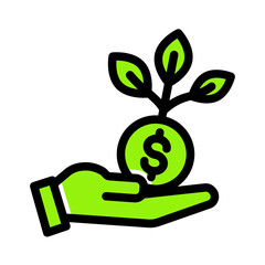 ROI Finance and Business Growth Icon from Financial Services Collection (Solid Color Lineal style)