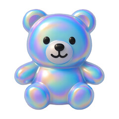 Fototapeta premium PNG Holographic teddy bear illustration.