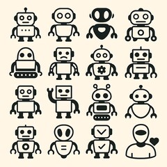 set of cartoon robots