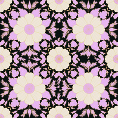 Beautiful flowers seamless pattern design