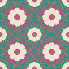 Beautiful flowers seamless pattern design 