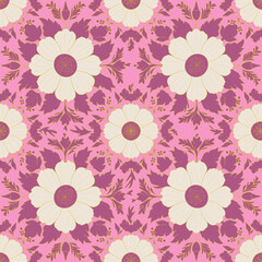 Beautiful flowers seamless pattern design 
