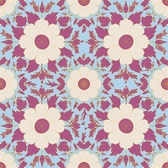 Beautiful flowers seamless pattern design 