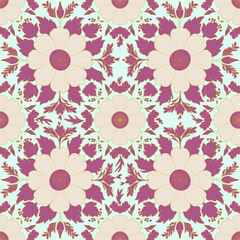Beautiful flowers seamless pattern design