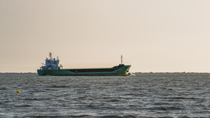 Obraz premium Vessel WILSON PLYMOUTH Ship on Gironde Estuary in France, General Cargo, Norway, Europe