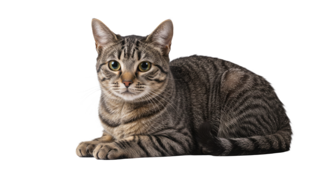 Tabby Cat Lying Down.