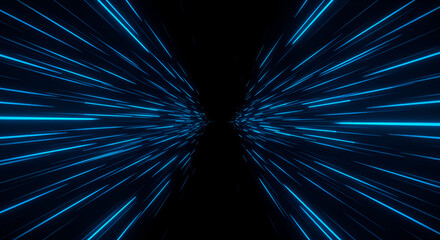 Futuristic Blue Light Speed Lines Background for Science Fiction Concepts