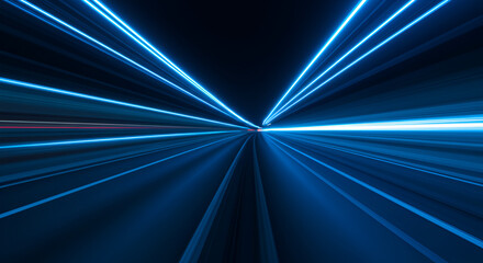 Abstract Speeding Through a Tunnel of Light with Long Exposure Effect