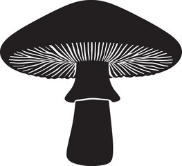 Detailed boletus mushroom silhouette illustration for classic decor