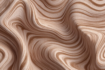 3D Abstract Wavy Layers in Earth Tones – Paper Art Style Background